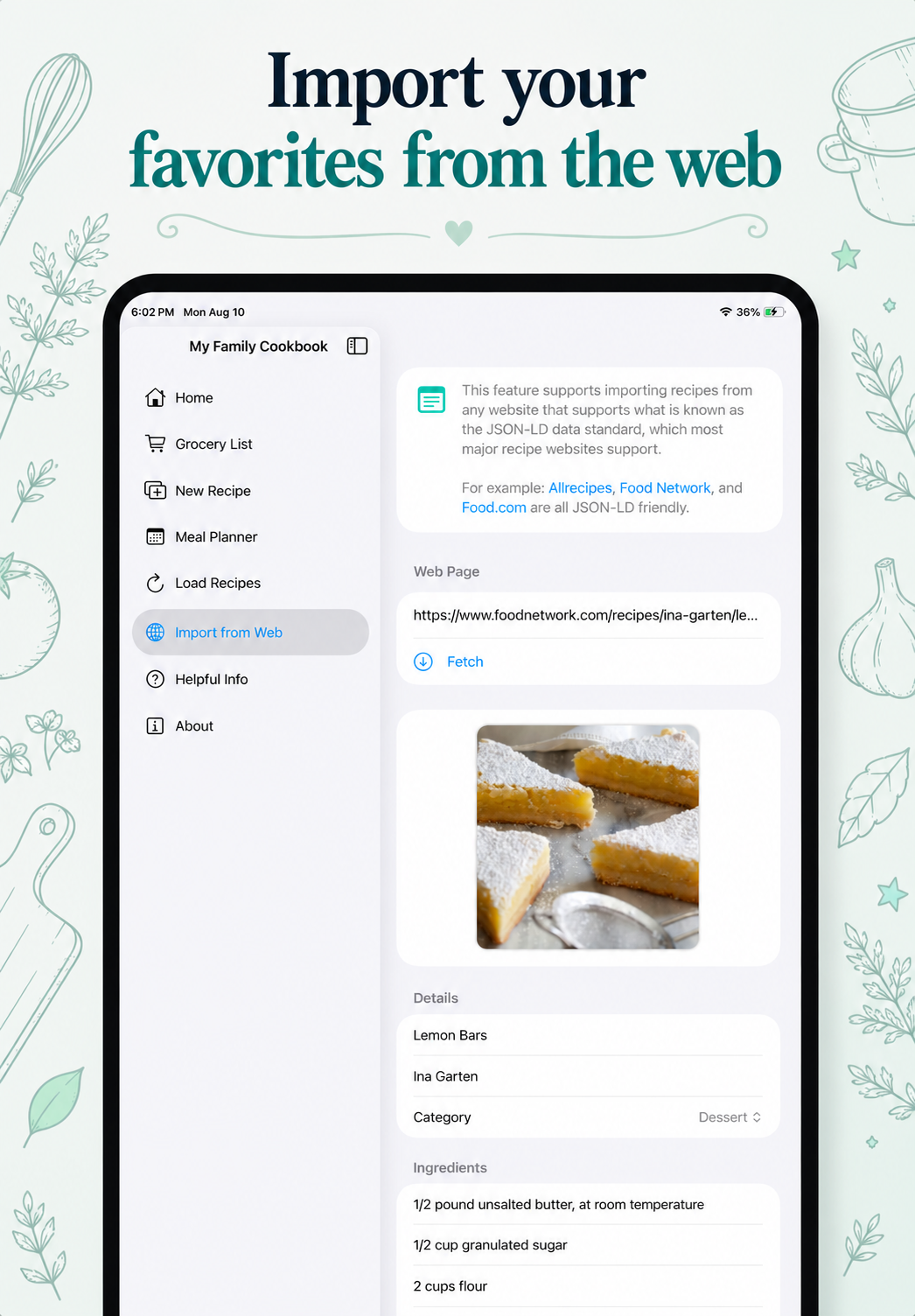 Import your favorites from the web