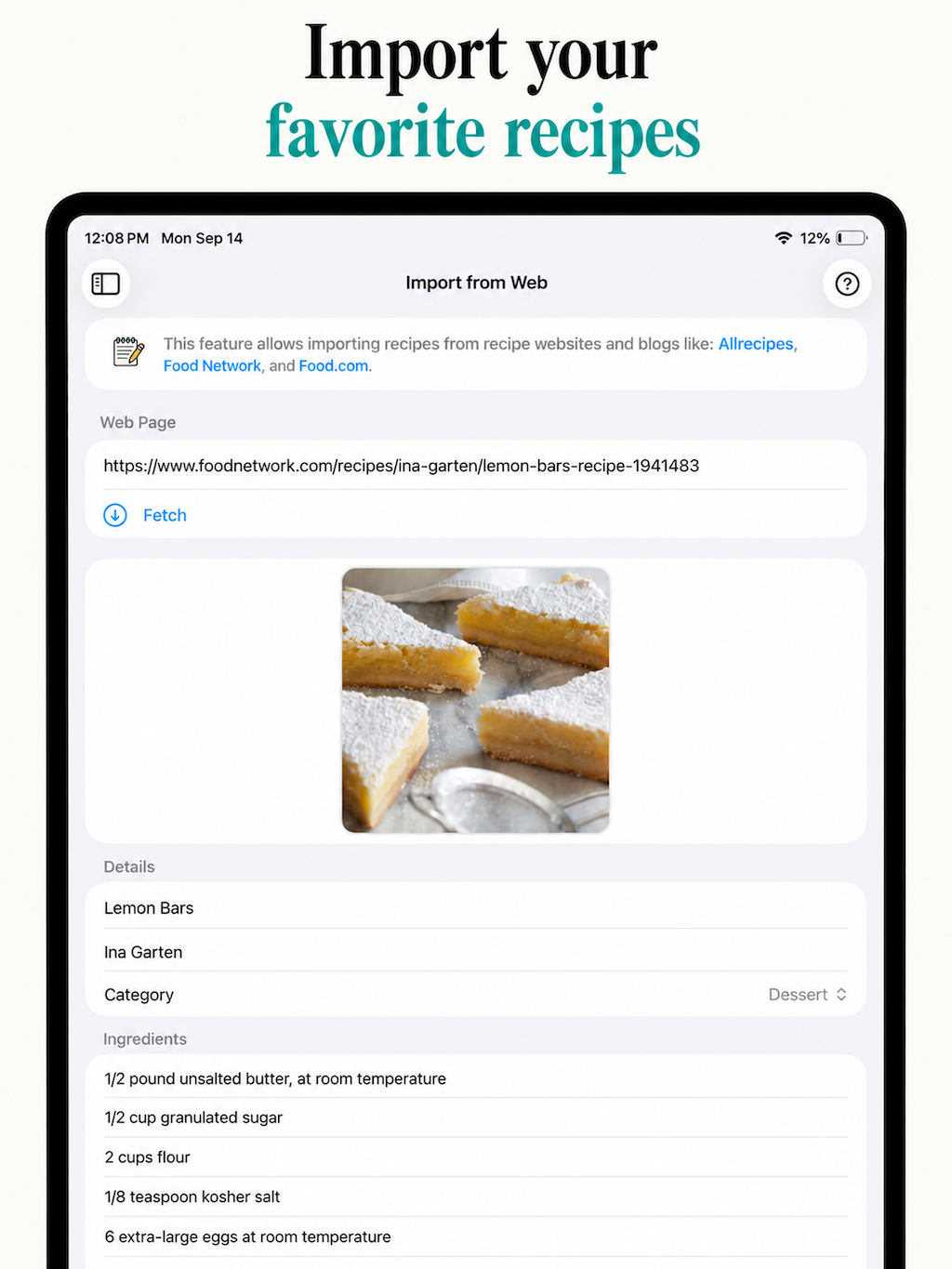 Import your favorites from the web